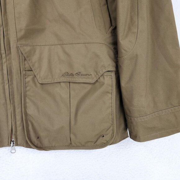 Eddie Bauer Jacket Mens Small Green Sport Shop Weather Edge Hooded Field Utility - Picture 4 of 16